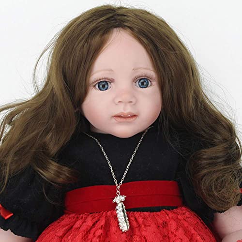 FMONH Reborn Babypuppe Lebensechtes süßes Mädchen 24 Zoll 60 cm, J401 Weiches Simulations-Silikon-Vinyl-Material… – Bild 6