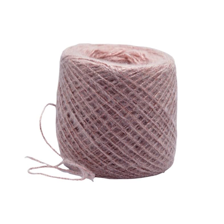 Hilo de lana suave rosa vintage de 200g para tejer y ganchillo