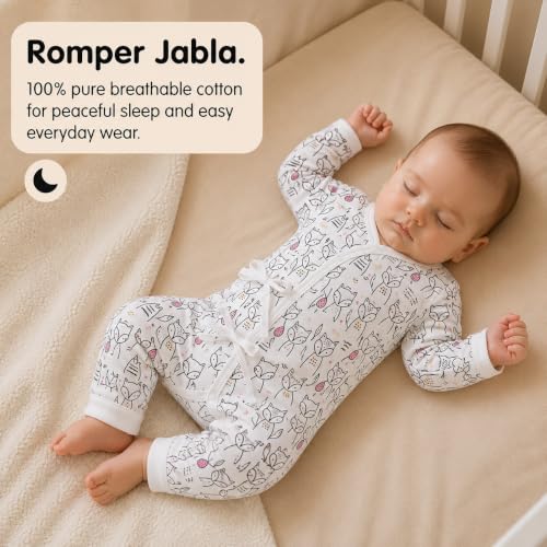 Image of The Mom Store Baby Romper Jabla Style Combo For Boys And Girls | Cotton | Soft Infant Bodysuit | Trendy Stylish Sleepwear For Newborn Baby | Printed | Unisex Comfortable Everyday Baby Wear