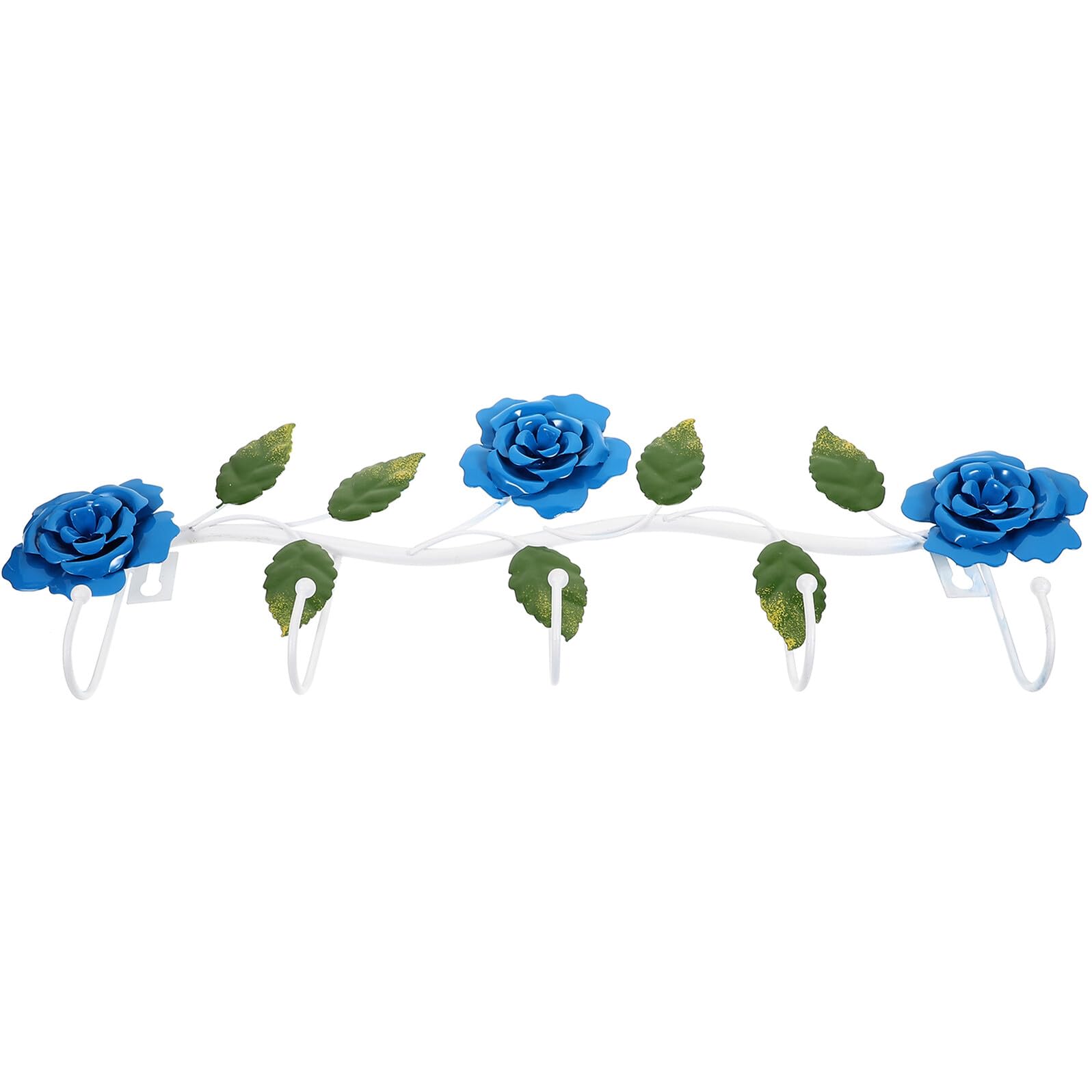 Crochet mural rose bleu en fer forgé pour embellir votre entrée et organiser la cuisine