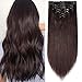 Produktbild Clip in Extensions Echthaar Haarverlängerung Haarteil Doppelt 8 Teile hitzebeständig glatt Dunkelbraun#2 10"(25cm)-110g