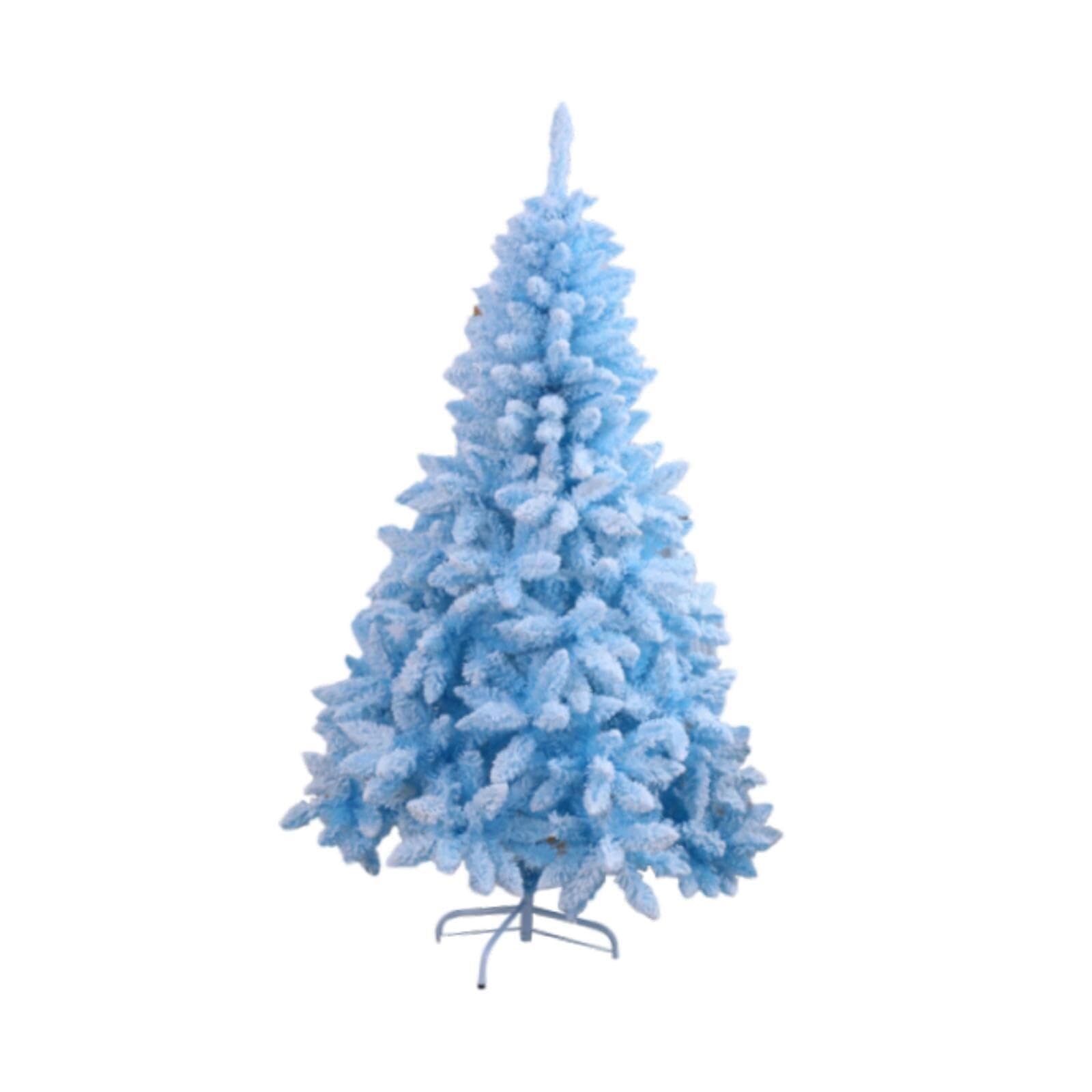 Qxmiguel Snow Blue Artificial Christmas Pine Tree Fake Xmas Spruce Trees Holiday Decoration With Metal Stand For Outdoor Indoor Decor Xmas Trees(,120Cm)