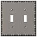 Amerelle Egg & Dart Double Toggle Cast Metal Wallplate in Antique Nickel