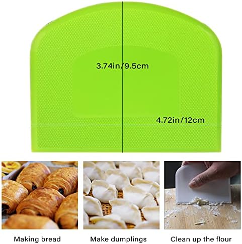 Adzipolonic Dough Scraper 2Pc, Dough Cutter, Pastry Cutter, Bread Cutter, Bread Scraper, Cake Scraper, Pizza Dough Cutter, Pastry Cutters for Baking, Pizza Dough Scraper