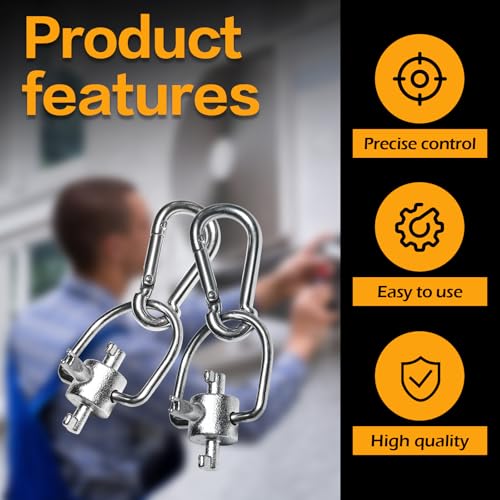 Image of Bitbat HVAC Tools Locking Cap Keys 2-Pack for R22 and 410A Refrigerants, Multi-Function Triple Key Tool for Vacuum Caps, Tamper-Resistant, Essential HVAC Service Hand Tools