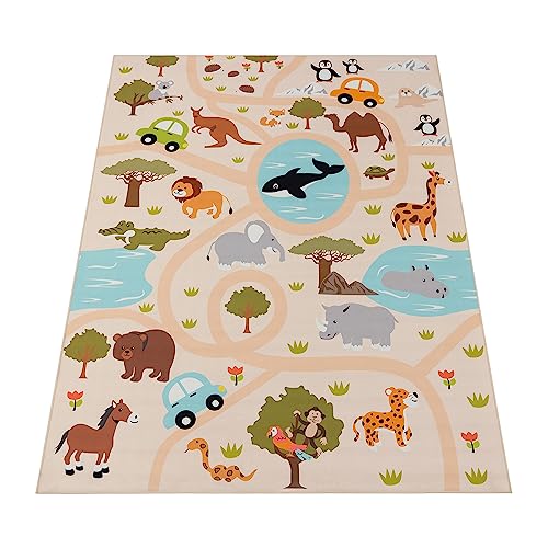 Paco Home Kinderteppich Teppich Kinderzimmer Spielteppich Junge Mädchen Modern rutschfest, Grösse:80x150 cm, Farbe:Bunt 2 - 5