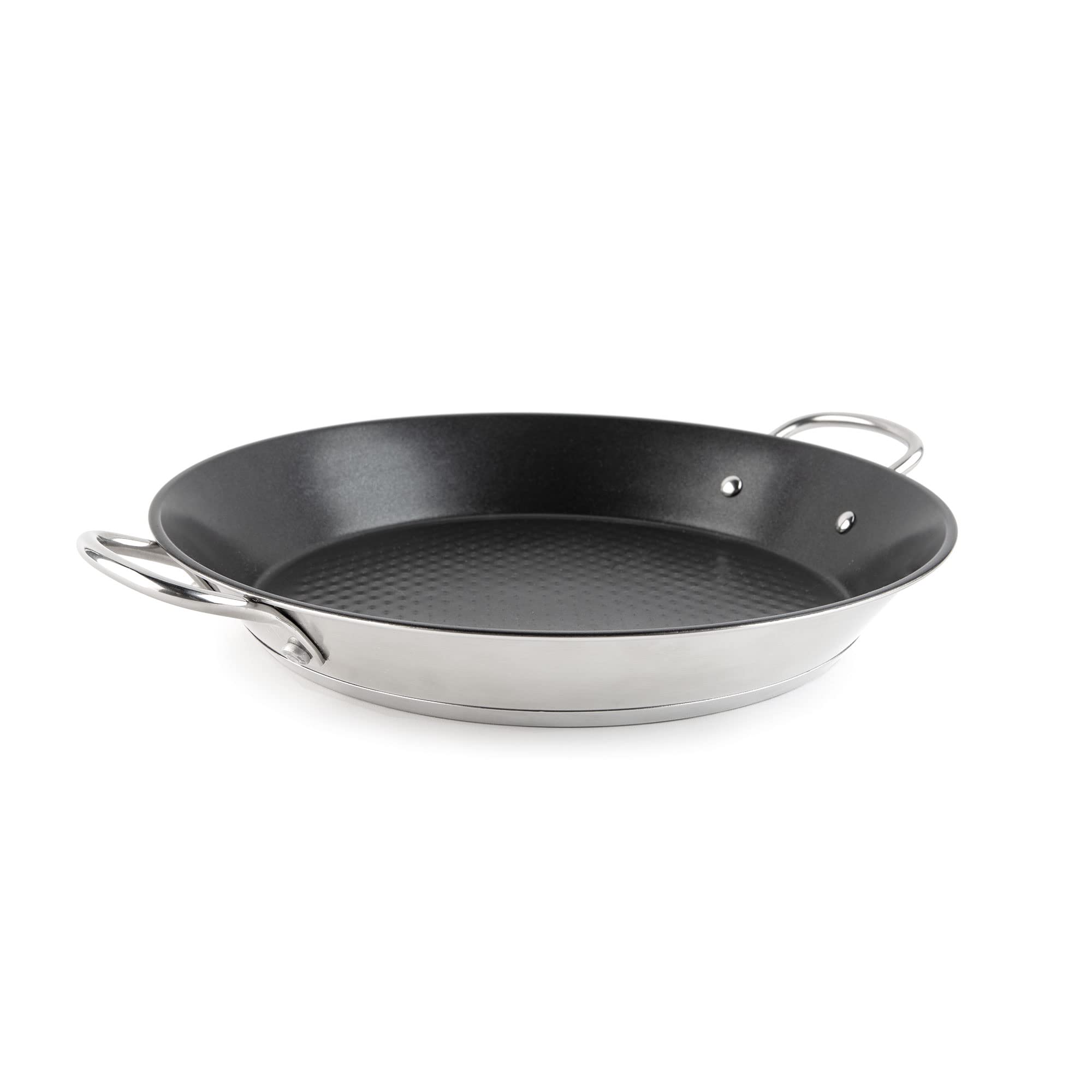 Jata HPAE2132 - Paellera Inducción de Acero Inoxidable, Apta para Todas las Cocinas, también Inducción, Apta para Horno, Recubrimiento Antiadherente, Fácil limpieza, Diámetro de 32 cm