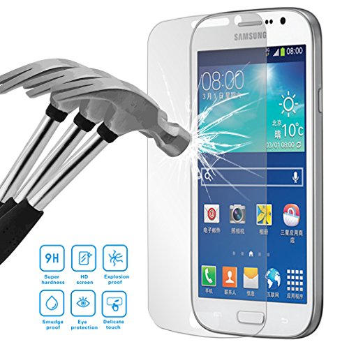 LEMORRY Case Compatible with Galaxy Grand Neo Plus I9060 Screen Protector Tempered Glass Crystal Clear LCD Protector Guard Ultra Slim Thin Rounded Edge Lightweight Scratch Resistant Protection