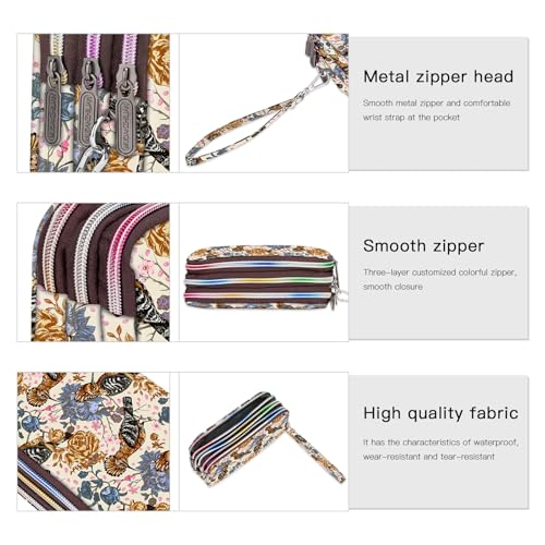Image of BIAOTIE Large Capacity Wristlet Wallet - Women Printed Nylon Waterproof Handbag Clutch Purse