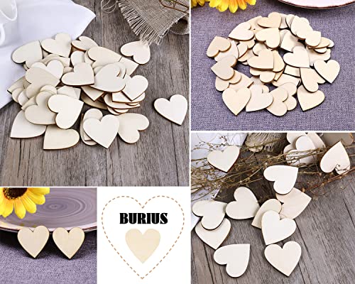 100 Pcs Small Wooden Hearts For Crafts - 3'' Wooden Tags For Crafts, Heart Shaped Wooden Ornaments - Plain Wooden Hearts For Birthday And Decorations - Wooden Small Hearts For Cards And Embellishments #TOP7