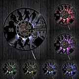 American Football Spieler Vinyl Schallplatte Wanduhr Dekoration Carving Album Musik Schallplatte Uhr Fußball Fan Geschenk