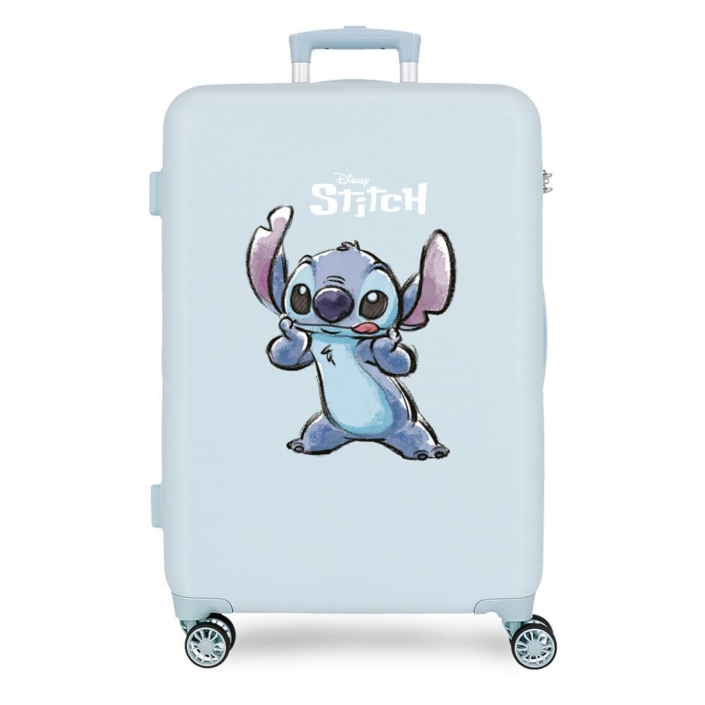 Disney Joumma Stitch Naughty Medium Suitcase Blue 46x65x23 cm Rigid 2.65 kg Combination Lock Side ABS 2.65 kg 56LExtensible, Blue, One Size, Medium Suitcase