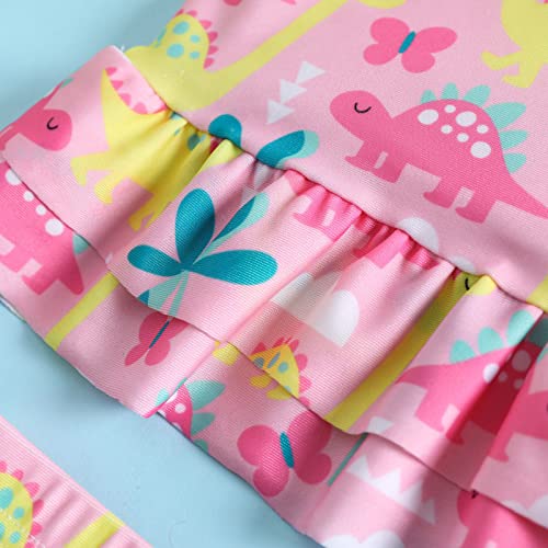 Toddler Girls Dinosaur Swimsuit Cute Ruffle 2 Piece Tankini Bathing Suit Beach Bikini Summer Bathing Suit Swimwear4