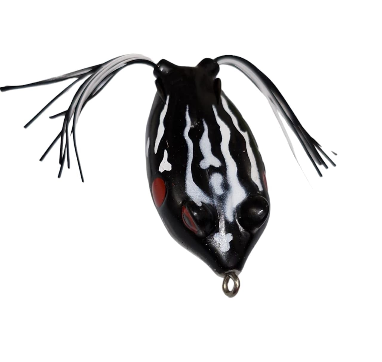 Bull Frog Artificial Soft Lures - 18 Gram Silicon Frog, Soft Bait, Fishing Accessories (Black White) 1