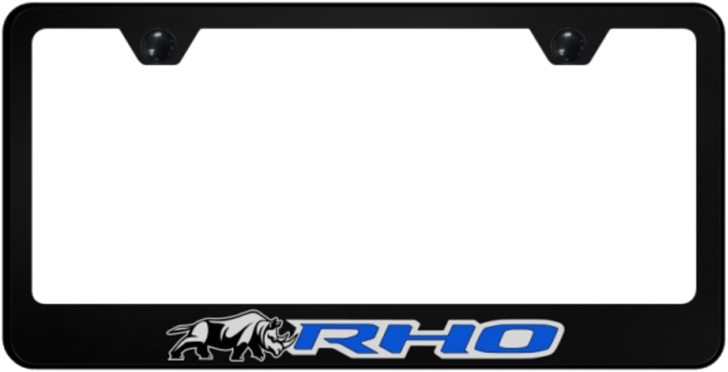 Au-TOMOTIVE GOLD, INC. Officially Licensed UV Printed Stainless Steel License Plate Frame for Ram RHO Stacked (Blue)