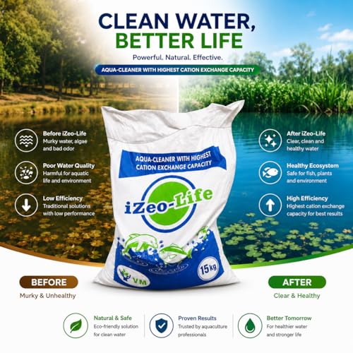 Image of Zeolite Granules for Fish Ponds 15 Kg Pack | Aquaculture & Fish Farming Water Treatment | Water Purifier for Clean & Healthy Pond Environment