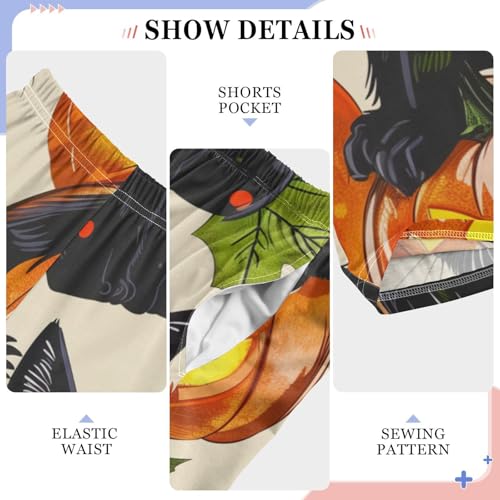 Cat Evil Pumpkin Boys Long Pants Soft Trousers Elastic Waist Kids Lounge Bottoms with Pockets S-XL4