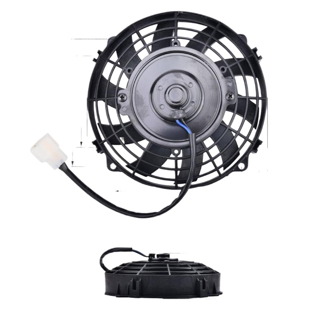 8in Electric Radiator Cooling Fan 12V 80W Straight Pull Push Slim Compatible with AC System Intercooler