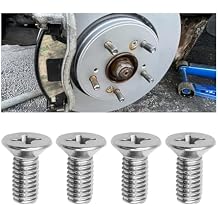 8 PCS Stainless Steel Brake Disc Rotor Screws, OEM 93600-06014-0H Car Front & Rear Retaining Hardware Bolts, Sturdy Disc Rotor Screw Replacement for Accord Civic Odyssey 4 PCS