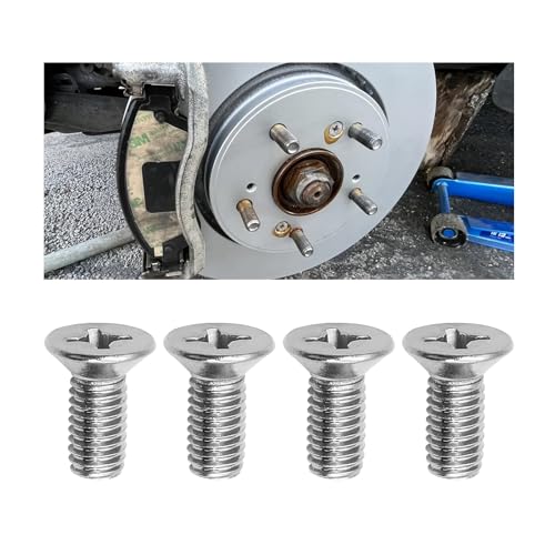 Gdnecad 4 PCS Stainless Steel Brake Disc Rotor Screws, OEM 93600-06014-0H Car Front & Rear Retaining Hardware Bolts, Sturdy Disc Rotor Screw Replacement for Accord Civic Odyssey