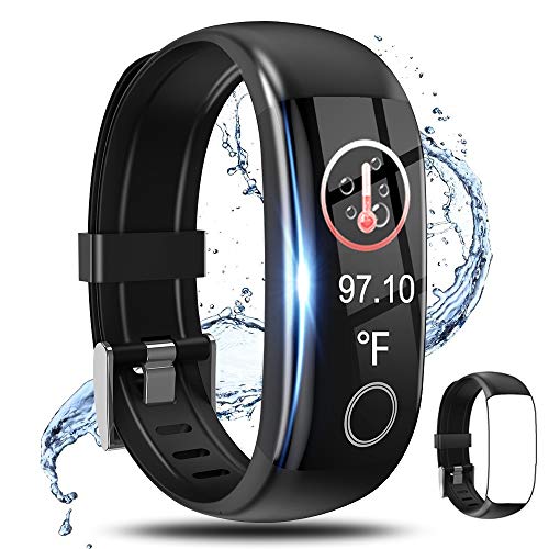 Fitness Tracker,Smart Watch with Body Temperature Thermometer Heart Rate Blood Pressure Monitor...