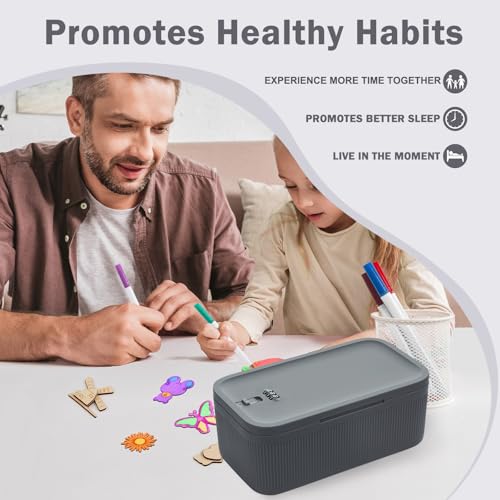 Image of Lockable Storage Box, Small Lock Box with Combination Code for Phone /Medicine Safe /Food Home /Refrigerator /Office /Personal Items /Travel /Gift,9.25 x 5.04 x 3.62''