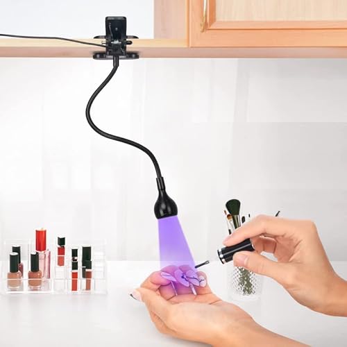 Mlogiroa Led Nail Dryer For Gel Nails, 3W Gel Nail Lamp, Mini Led Nail Polish Light With Gooseneck, Portable Clamp Uv Light With Usb Charge Lamp For Nail Salon #TOP5