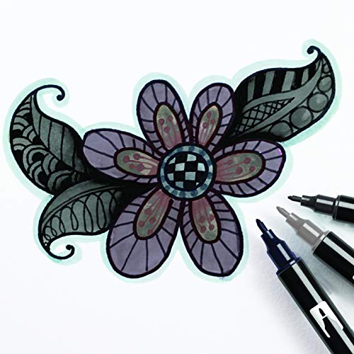 Image of Tombow Dual Brush Pen Art Markers, Grayscale, 6-Pack