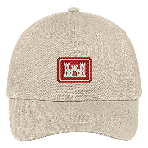 Trendy Apparel Shop US Corps of Engineers Embroidered Low Profile Soft Cotton Brushed Baseball Cap - Stone