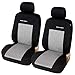 eSituro SCSC017237 2XHousses pour Siège Avant Couverture de Siège pour Voiture Universelle Housse de Protection Auto Noir-Blanc