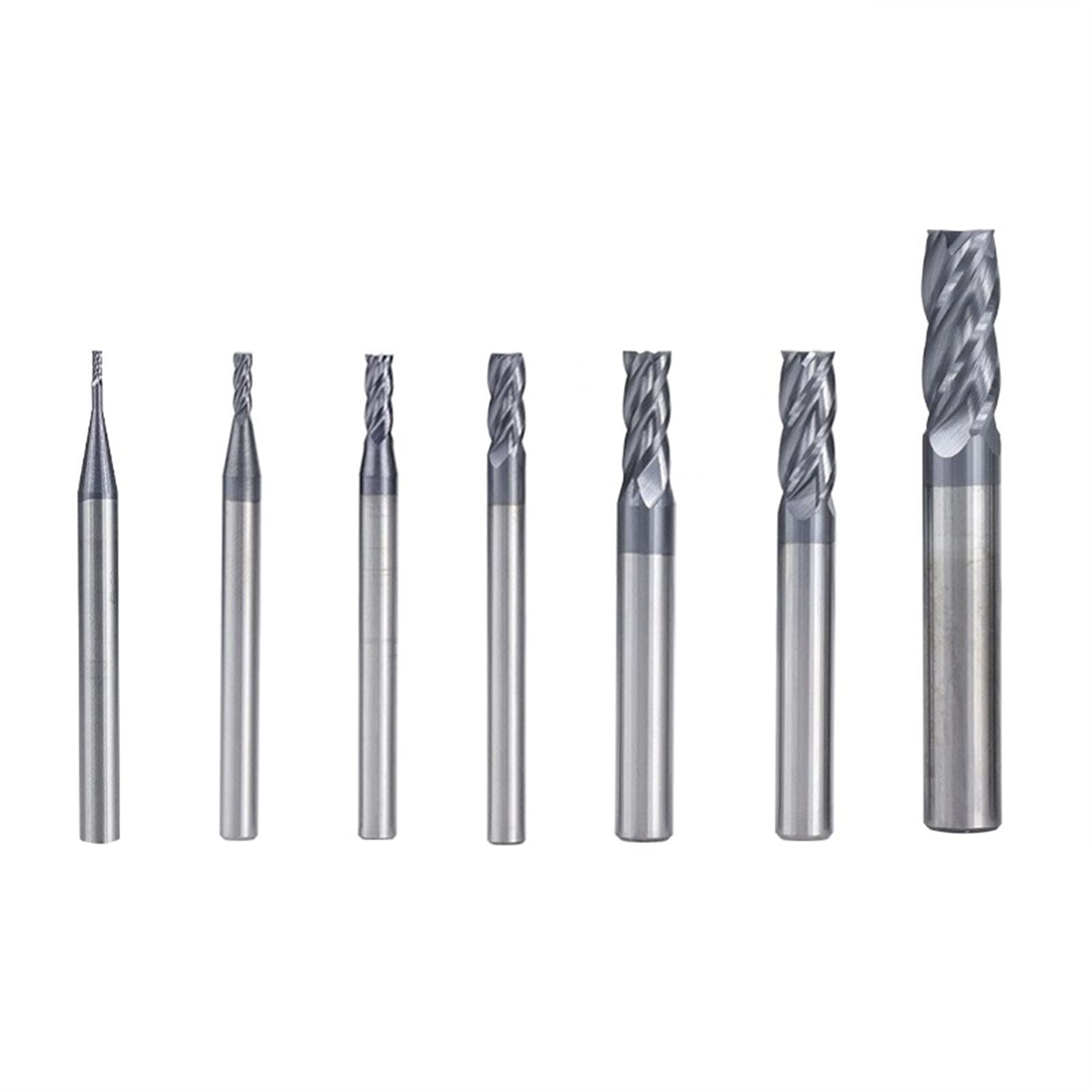 Zestaw bitów routera 4 Fletu Frezarka końcowa Carbide 5/7 / 8 sztuk 1-12mm Frezarki CNC Frezy trzpieniowe JIYAMI'EN EL (Size : 7pcs 1 8mm Set)