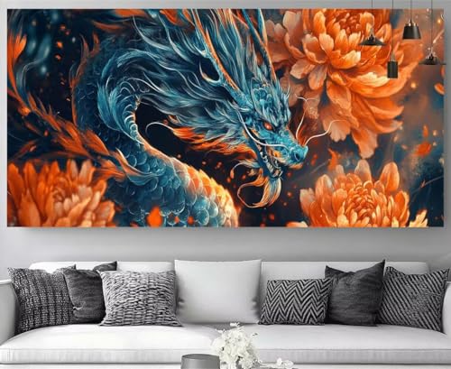 Broderie diamant adulte cadeau créatif kit complet dragon 60x180cm