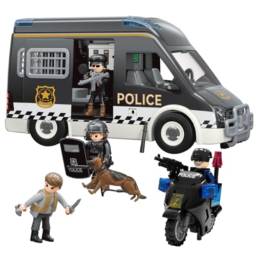 Police Car Toy Truck for Kids 3-8, Large Toy Cars with Lights & Sounds, Emergency Vehicle Toddler Toys, Law Enforcement Role Playset, Play & Learn Toddler Toys Ages 3 4 5 6 7 8 9 10 11 12 (Police)