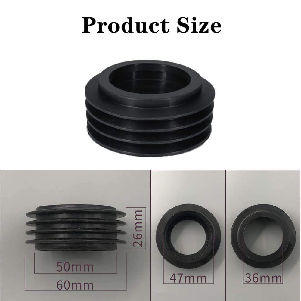 2 Connettori Per Tubo Di Scarico WC In Gomma – Adattatori Da 48-50mm A 58-60mm Per Valvola Di Scarico - 5