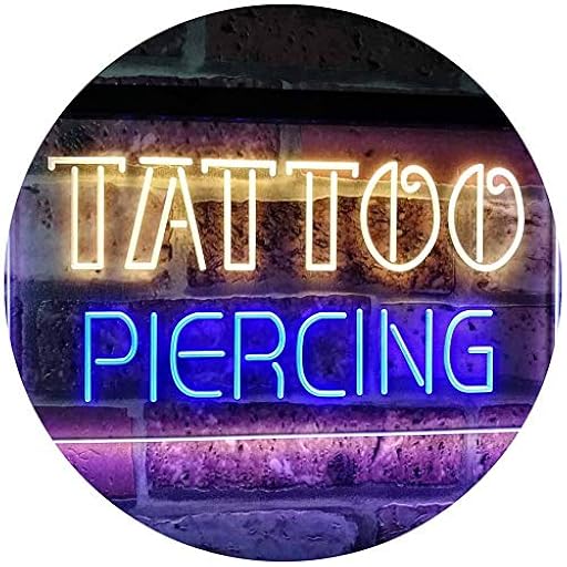 ADVPRO Tattoo Piercing Art Inked Shop Display Dual Color LED Enseigne Lumineuse Neon Sign Bleu et Jaune 600 x 400mm st6s64-i2482-by | Ya disponible en tu tienda friki favorita! En mundofriki.es!