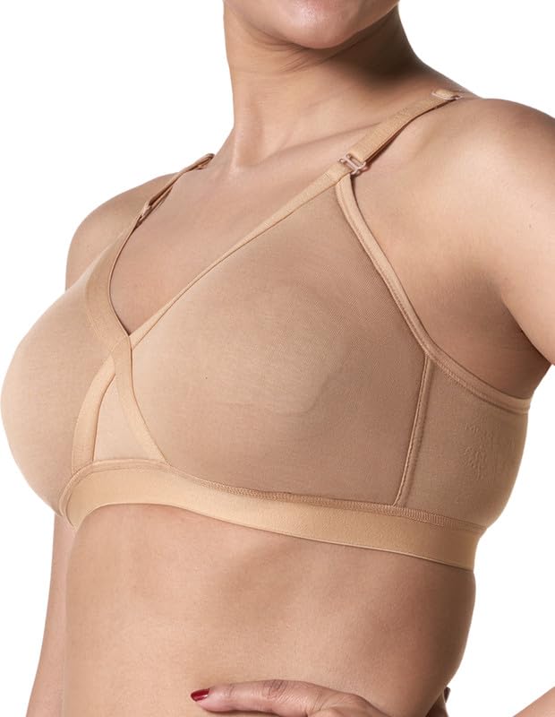 Image of BLOSSOM Crossy Lift Women's Seamless Moulded,Double Layered Full Coverage, Non Wired Non Padded, T-Shirt /Everyday Support Bra with Nipple Concealers