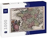 Lais Puzzle Matthäus Seutter Carte géographique - Atlas Novas Indicibus Instructus (1744) - Gallia (France) - Série de Motifs 1000 Pièces