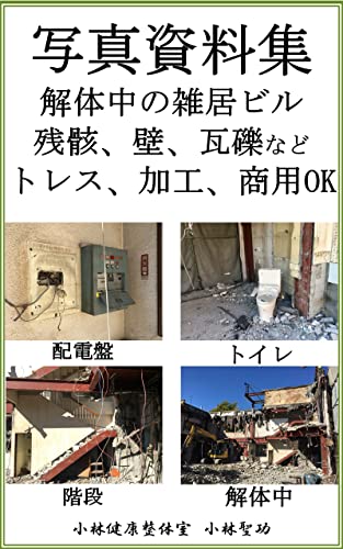写真資料集 解体中の雑居ビル 残骸、壁、瓦礫 トレス、加工、商用OK (小林文庫)
