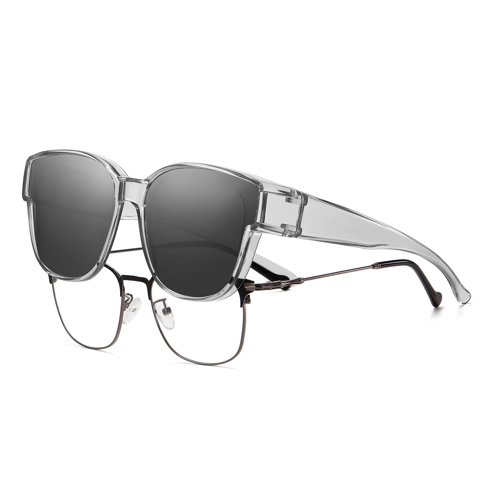 GEGURI Fit Over Glasses Polarized Sunglasses for Women & Men, Stylish Cat Eye Design Sun Glasses 100% UV Protection