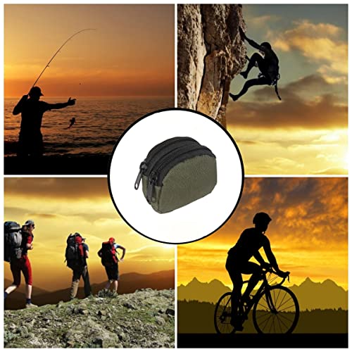 Mini Coin Pouch Change Holder, Outdoor Tactical Wallet Nylon Waist Bag For Men, Multi-Functional Coin Purse Cash Holder Money Pouch, Small Change Bag With Two Zipper Compartments (Army Green) #TOP5