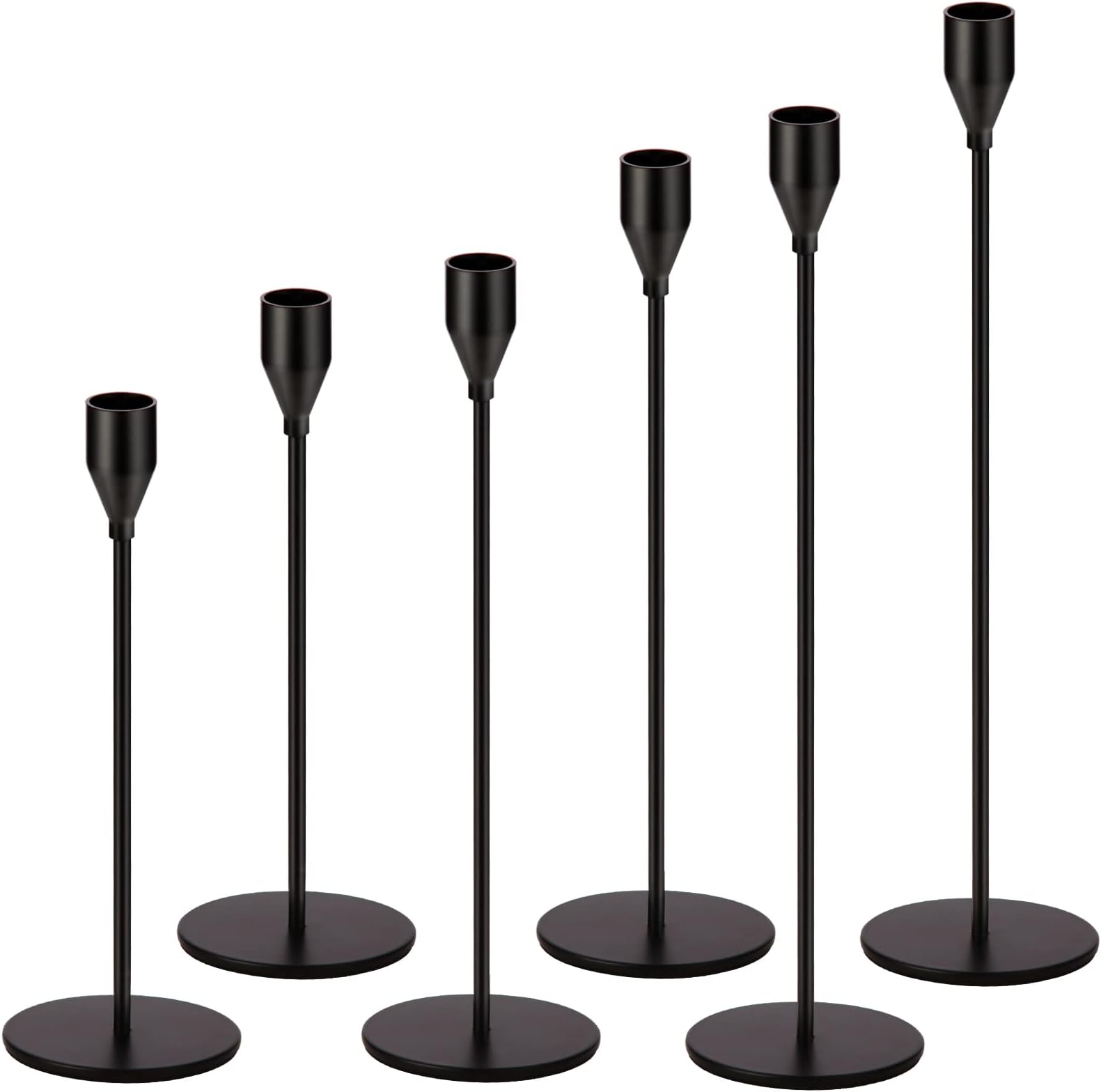 LYDTICK 24Pcs Candle Holders, Black Candlestick Holder in