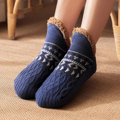 Fluffy Fuzzy Warm Slipper Socks for Women Men Thick Fleece Lined Non-Slip Socks Indoor Floor ChristmasGiftsfor women Winter super Soft Warm Cozy Grip Socks3