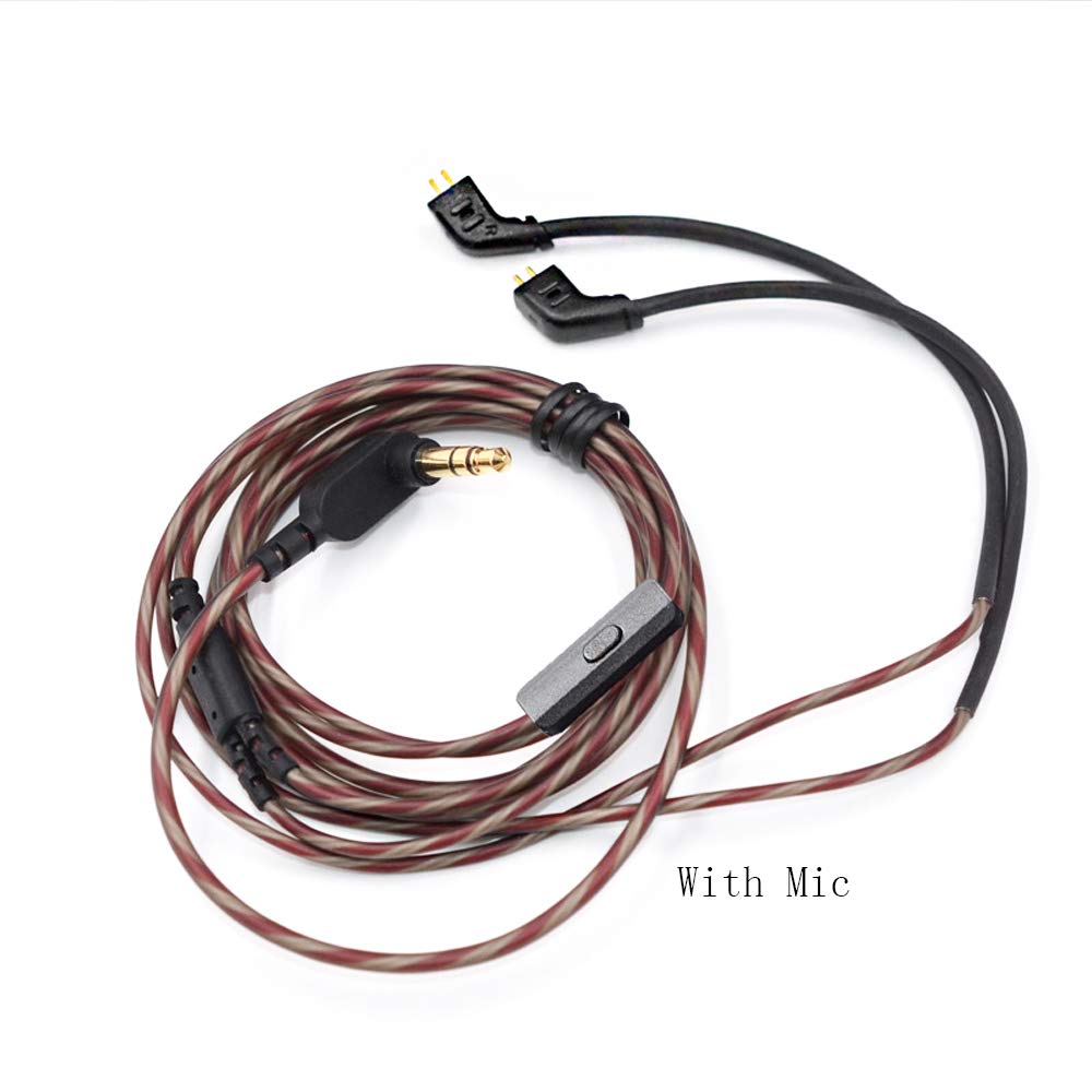 XiYuEarphone Cable With Mic Audio Cord Upgraded Wire For KZ ZST ZS3 ZS5 ED12 ES3 ZSR ES4 ZS10 (With Mic)