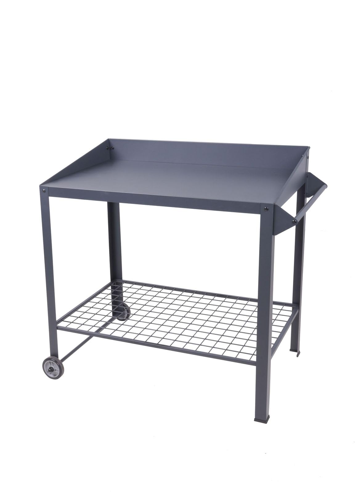 Gravidus mobiler Pflanztisch Diana aus verzinktem Stahl anthrazit mit Rollen für Garten 90x55x90 cm