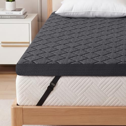 Vipbear 3 Inch Twin Size Extra Firm Mattress Topper High Density Hard Mattress Pad for Pressure Relief Bed Topper with Non-Slip & Removable CertiPUR-US Certified 75x38