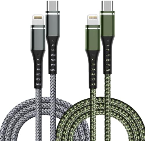 - USB C to Lightning Cable, 2 Pack 3FT [Apple MFi Certified] iPhone Cable