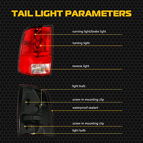 Right Passenger Side Tail Brake Lights Assembly Replacement For 2009-2018 Dodge Ram 1500 2500 3500 Rear Lamps Lens & Housing Factory Style (Bulb Included) #TOP1