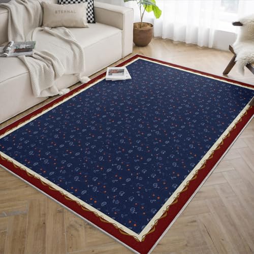 Tapis 160x200cm bohèmes moderne minimaliste bleu salon