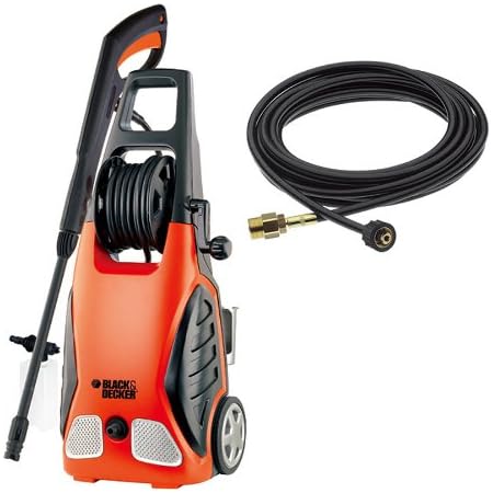 Amazon ブラックアンドデッカー 高圧洗浄機 10w ワゴンプラス 8m延長高圧ホース オレンジ 黒 Pw1700spe 高圧洗浄機本体