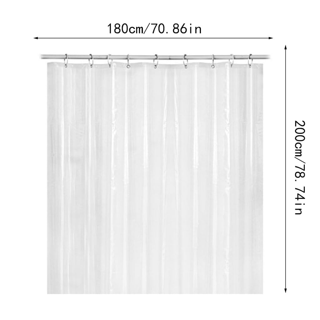 ARINAL Cortina de Ducha Transparente PEVA Impermeable baño Ducha habitación partición Cortina baño Cortina (Size : W180xH200cm)